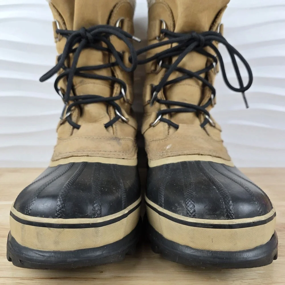 Sorel Caribou Boots Mens Size 10 Buff Tan Waterproof Insulated Winter NM1000-281